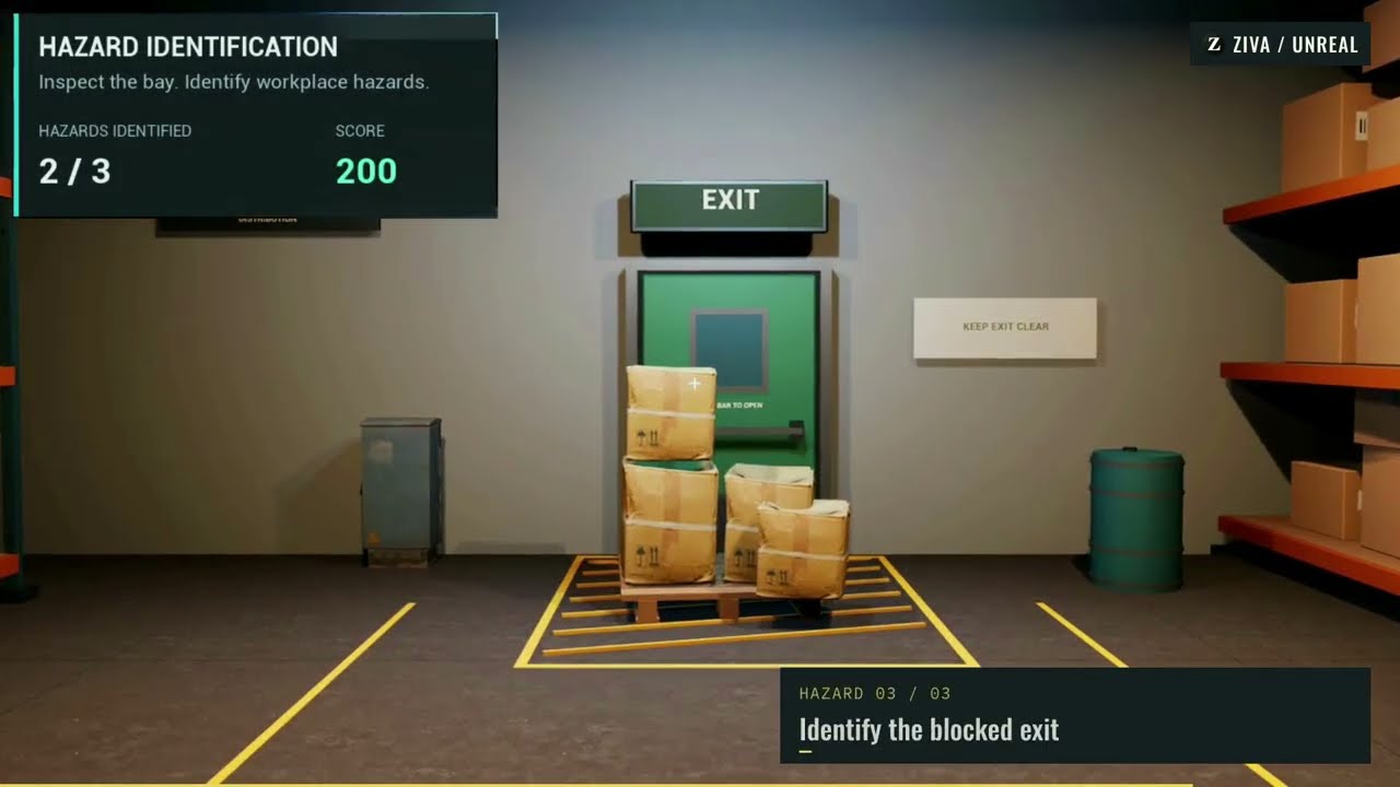 Interactive warehouse safety training demonstration